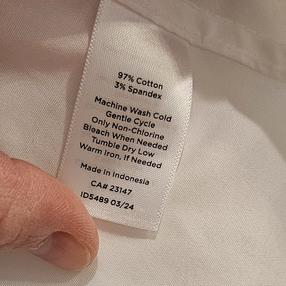 Talbot's Non-Iron White Button-Up Shirt, Size 16 - Picture 4 of 7
